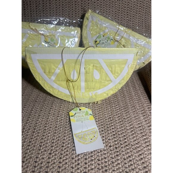 Ginger Ray Yellow Lemon Wedge Slice Pinata To Fill Candy Party Decoration 3 Pack - Picture 2 of 7